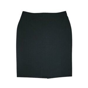 Lands End Skirt Womens Size 12 Solid All Black Classic Clothing Pencil Zip Back